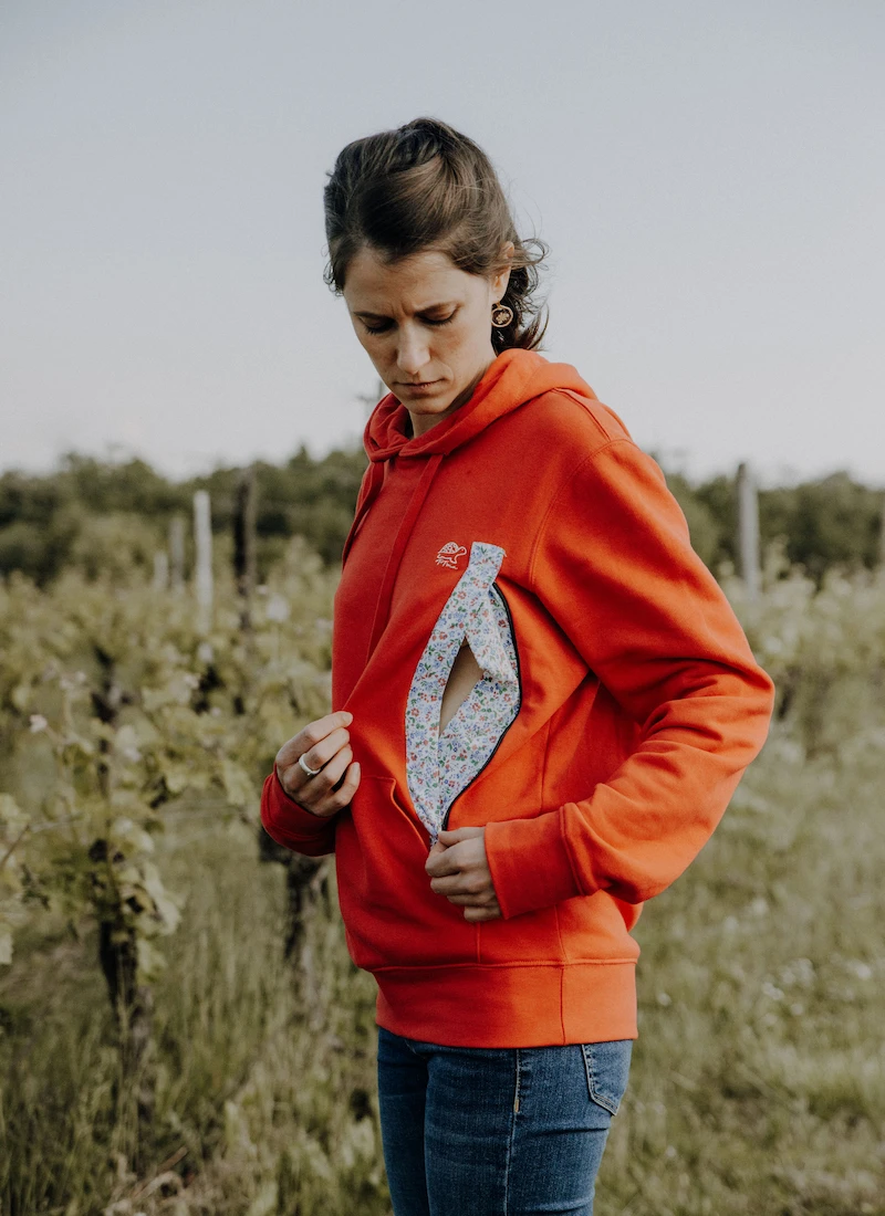Sweat d'allaitement couleur rouge coquelicot