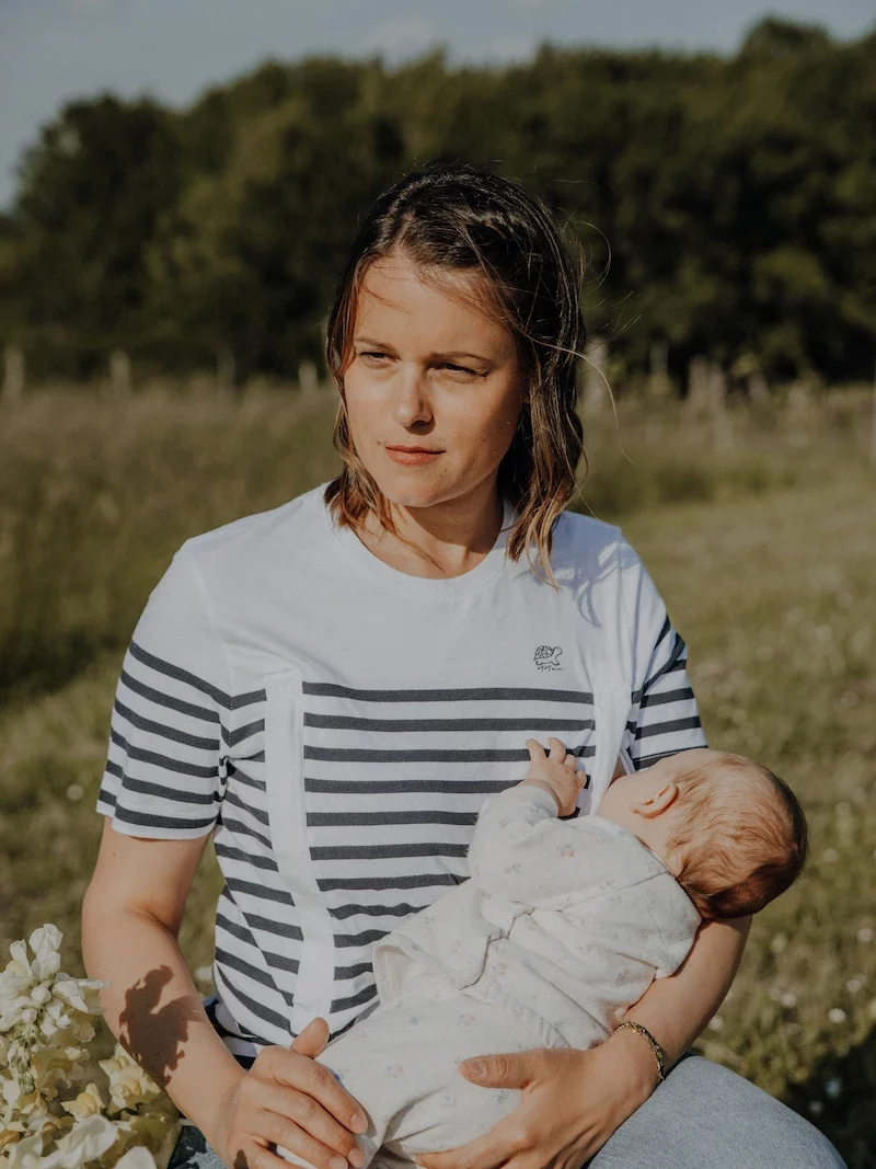 T-shirt marinière pour allaitement bébé