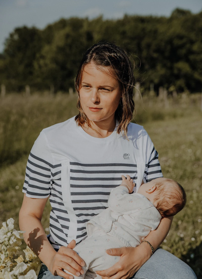 T-shirt marinière pour allaitement bébé
