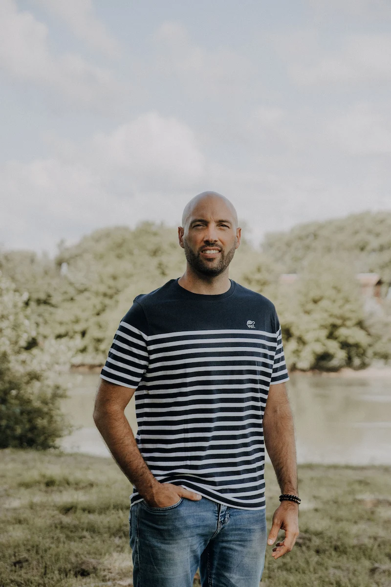 T-Shirt Marinièe Homme Navy de face